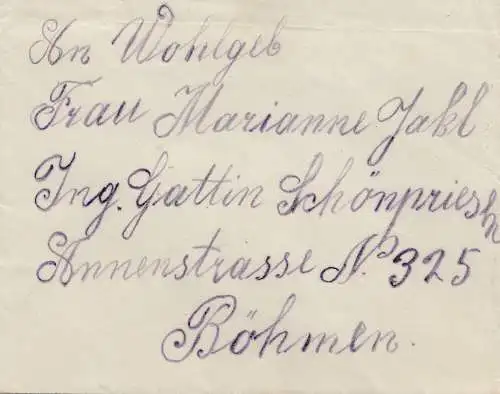 Autriche: 19xx: Lettre de Saint-Pierre-am-Kammersberg à Bohême