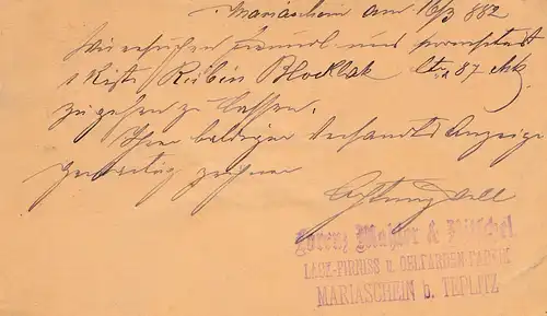 Autriche: 1882: Toute l'affaire Mariaschein à Londres