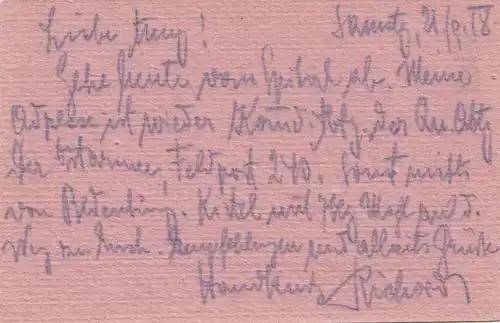Autriche: 1918: Carte postale de Feldspital vers Vienne