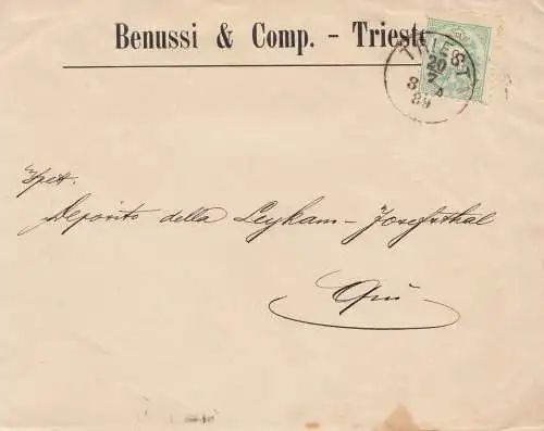 Autriche: 1889: Lettre de Trieste