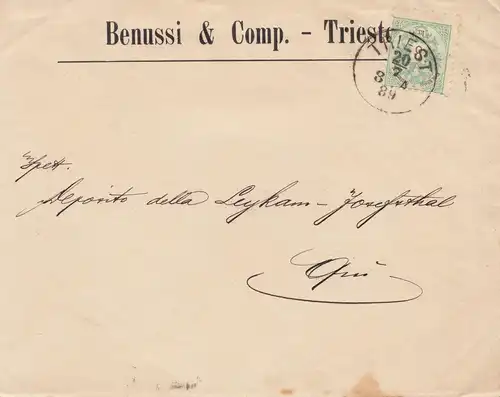 Österreich: 1889: Brief aus Triest