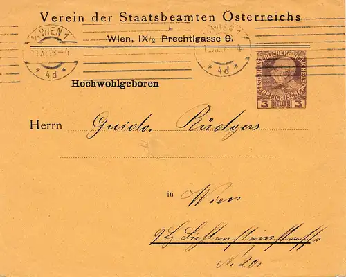 Autriche: 1908: Vienne; Association des fonctionnaires de l'État