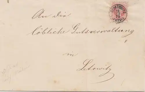 Autriche: 1871: Oppatowitz après Letownitz