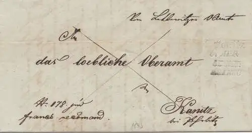 Autriche: 1845: Lettre avec contenu après Kanitz