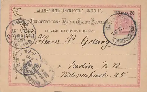 Ö-Levante: 1897: Carte postale Solonich à Berlin