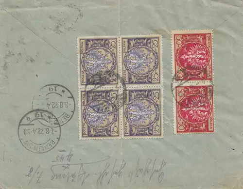 Pologne: 1922: Lettre recommandé/Express Varsovie vers Berlin