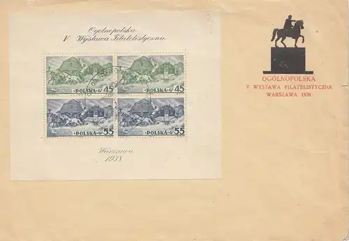 Polen: 1938: Ogolnopolska Warszawa FDC