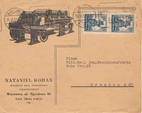 Polen: 1932: Warschau nach Dresden Maschinenfabrik MeF