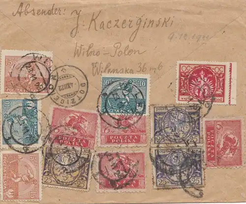 Polen: 1922: Dotzice Wilno nach Bern - Einschreiben