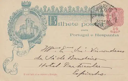 Portugal: 1898 Bilhete Postal Baseccao