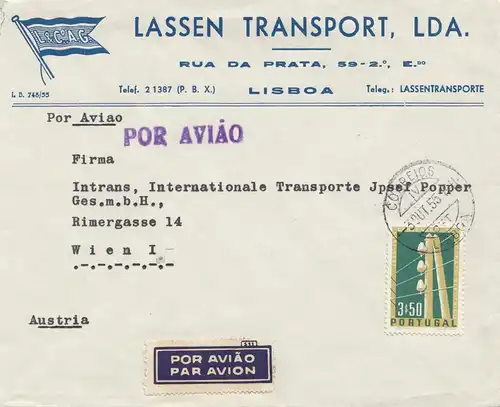 Portugal: 1955: Aéroport de Lisboa à Vienne