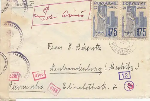 Portugal: 1941: Lisboa vers Neubrandenburg, censure