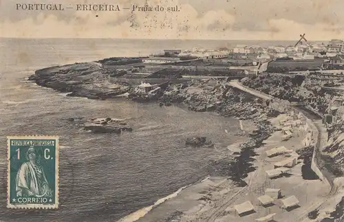 Portugal: 1916: Ansichtskarte Ericeira nach Italien, Zensur