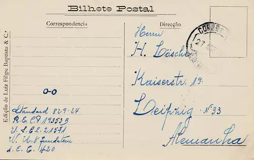 Portugal: 1933: Carte de Santarem après Leipzig