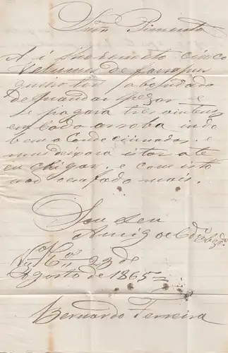 Portugal: 1865 Lisboa vers Porto. .