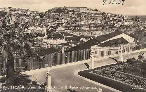 Portugal: 1938: Luftpost Ansichtskarte Lisboa nach Karlsruhe