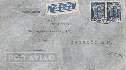 Portugal: 1938: Luftpost Porto, nach Leipzig