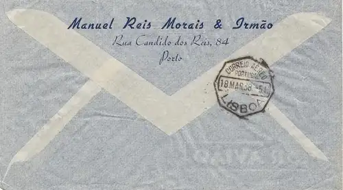 Portugal: 1938: Luftpost Porto, nach Leipzig