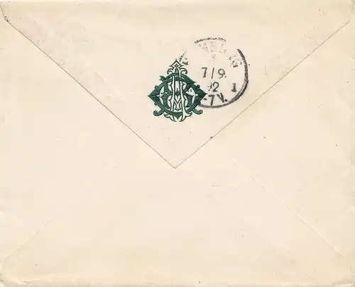 Portugal: 1892: Lettre à Hambourg. MeF