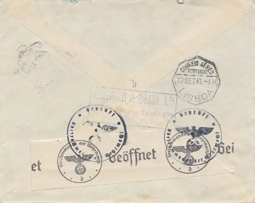 Portugal: 1941: Porto vers Berlin - Aéroport, censure