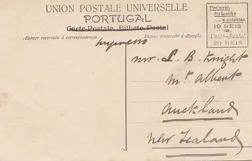 Portugal: 1907: Ansichtskarte Porto nach New Zealand !!!