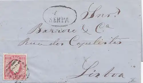 Portugal: 1877: Lettre à Lisboa.