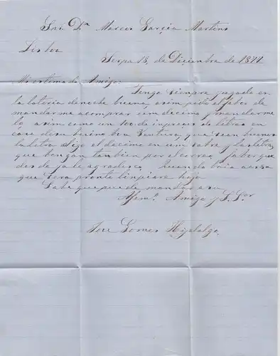 Portugal: 1877: Lettre à Lisboa.