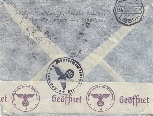 Portugal: 1940: Lettre à Berlin, censure
