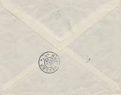 Portugal: 1908: Lettre recommandé Lisboa à Munich