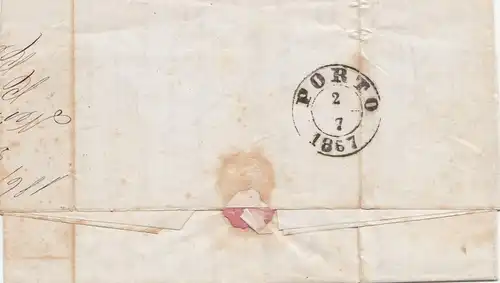 Portugal: 1867 Brief von Figueira nach Porto