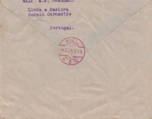 Portugal: 1924 Lettre à Kiel.
