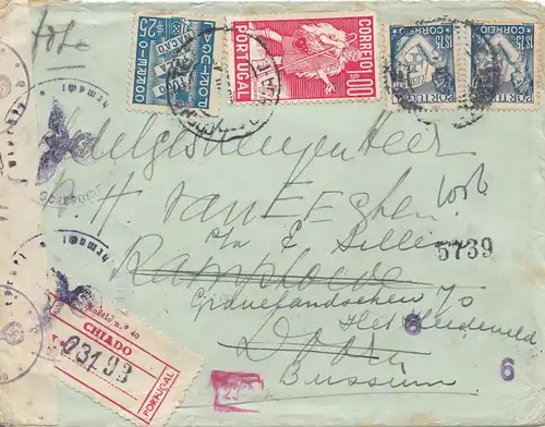 Portugal: 1942: Lettre du Chiado avec censure