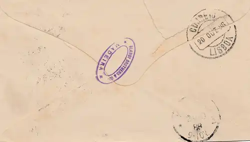 Portugal: 1888: Lettre de Madère à Hambourg