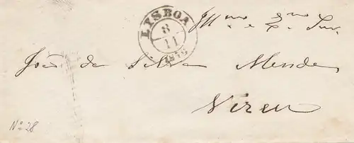 Portugal: 1870: Lettre de Lisboa.