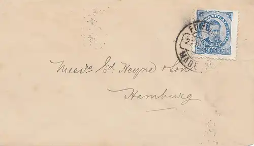 Portugal: 1889: Brief aus Madeira Funchal nach Hamburg