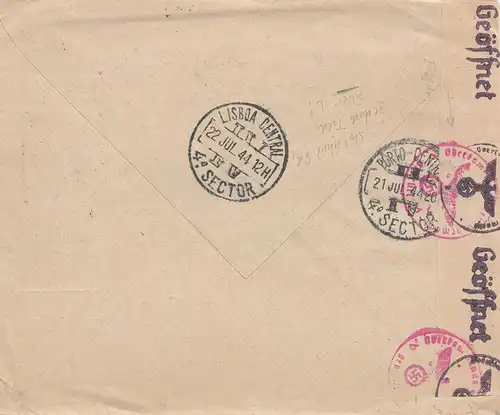 Portugal: 1944: Brief aus Porto in die Schweiz mit Zensur