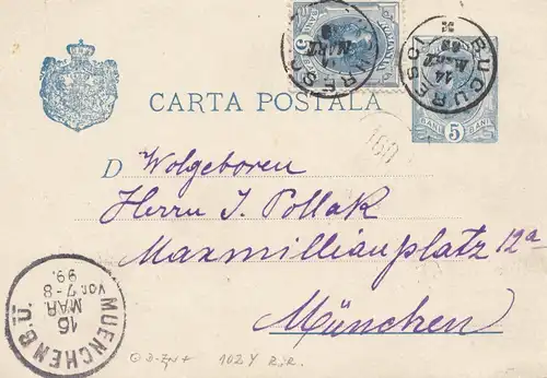 Roumanie: 1899: Bucureci vers Munich