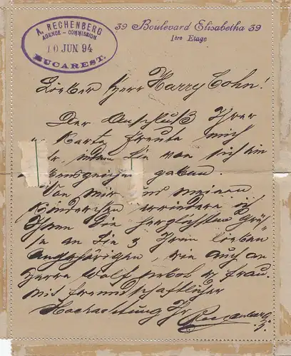 Roumanie: 1894: Buouf vers Fürth