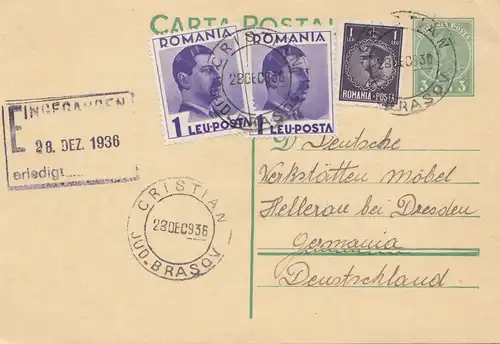 Roumanie: 1936: Christian d'après Hellerau
