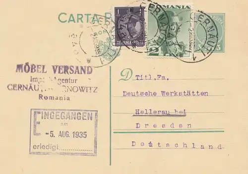 Roumanie: 1935:Gernauti vers Hellerau