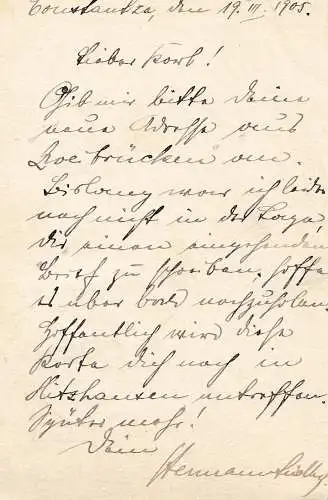 Rumänien: 1905: Ganzsache Constanta nach Osnabrück