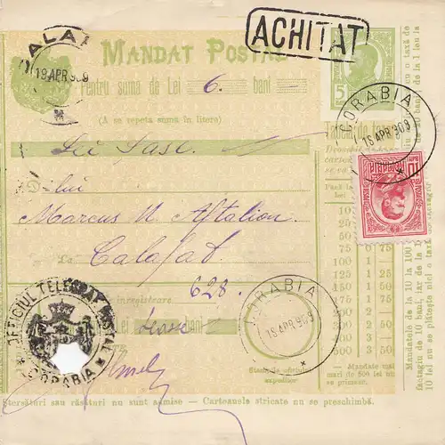 Roumanie: 1909: Corabia vers Calafat