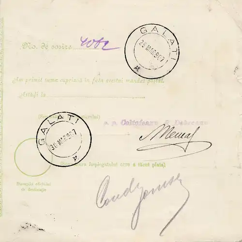 Roumanie: 1907: Alexandrie à Galati