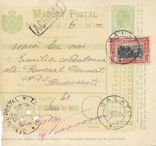 Roumanie: 1906: Galati à Bucaresti
