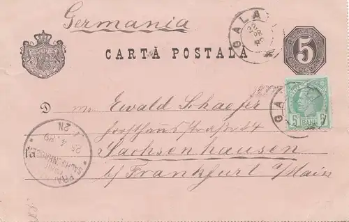 Rumänien: 1889: Galati nach Sachsenhausen
