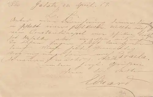 Roumanie: 1889: Galati vers Sachsenhausen