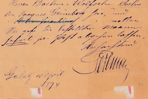 Roumanie: 1894: Berlin: tout est à faire