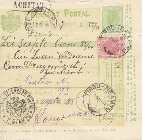 Rumänien: 1907: Tirgu-Neamtu nach Atra-Neamtu