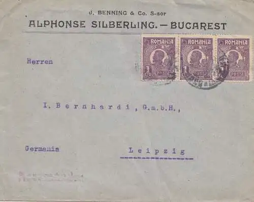 Rumänien: Brief von Bucarest nach Leipzig