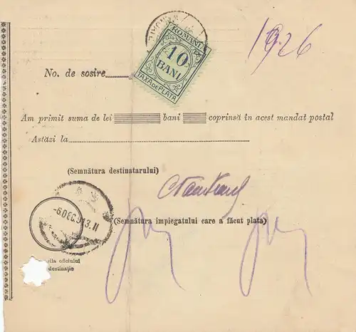 Rumänien: 1913: Mandat Postal Braila 